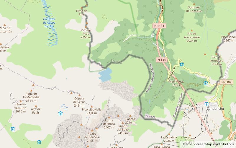 Ibón de Estanés location map