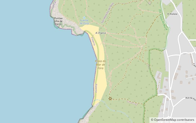 mar de fora beach fisterra location map
