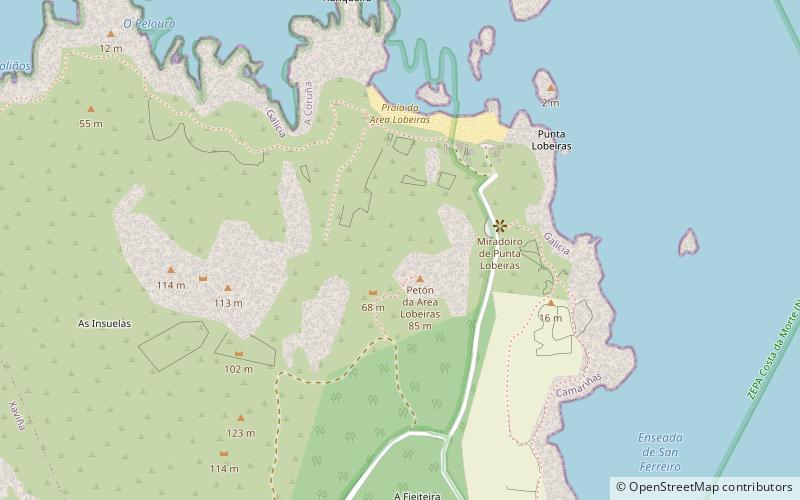 praia de area lobeiras location map