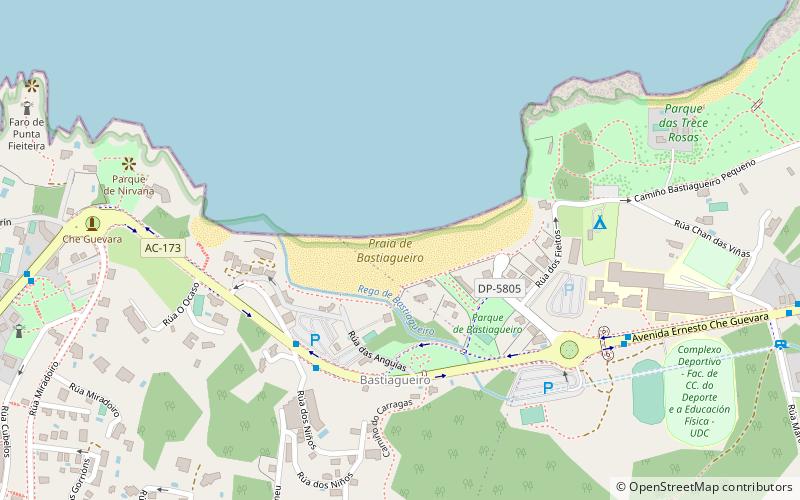 bastiagueiro beach a coruna location map