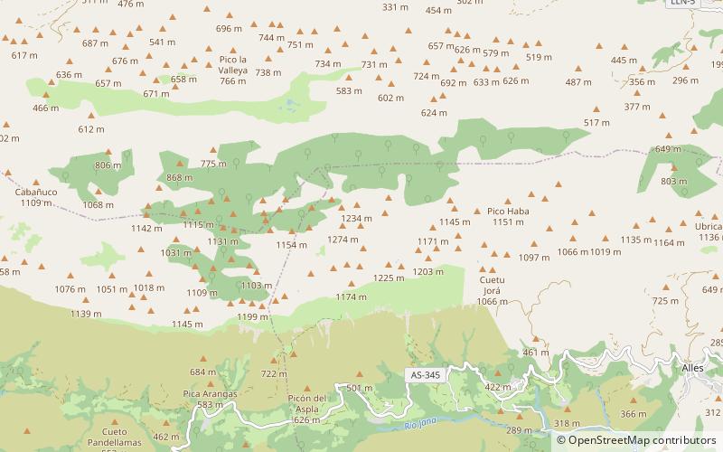 Sierra de Cuera location map