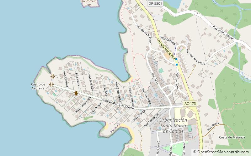 praia de portelo a coruna location map