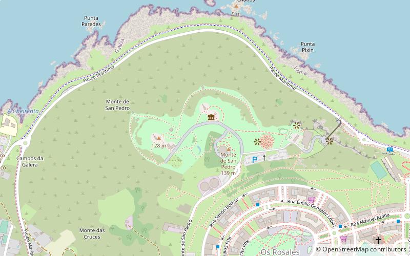 park of mount san pedro a coruna location map
