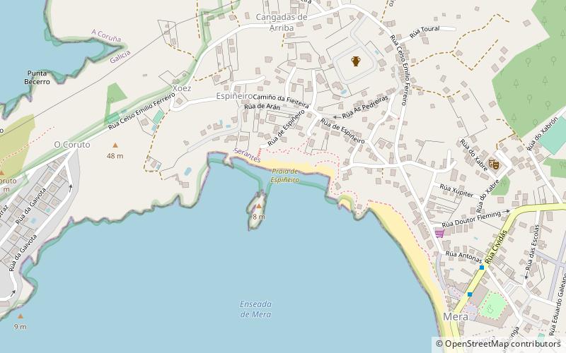 praia de espineiro oleiros location map