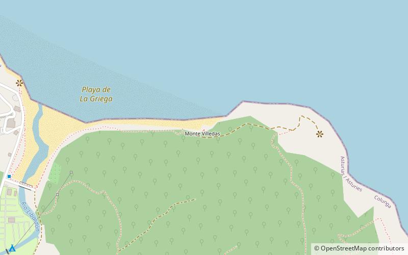 Playa de la Griega: icnitas de dinosaurios location map