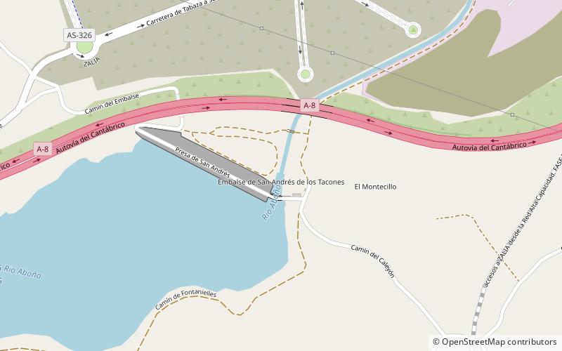 San Andrés de los Tacones Reservoir location map