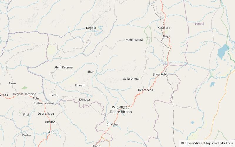 North Shewa Zone location map