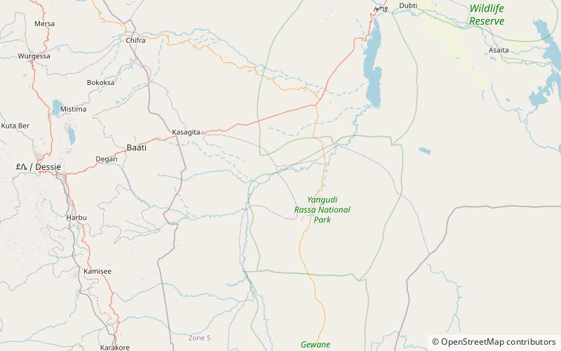 dikika park narodowy yangudi rassa location map