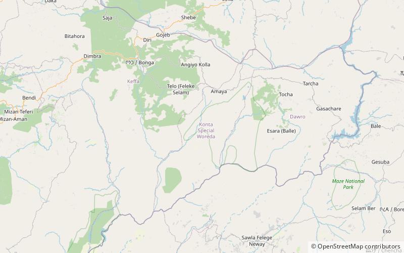 konta special woreda chebera churchura national park location map