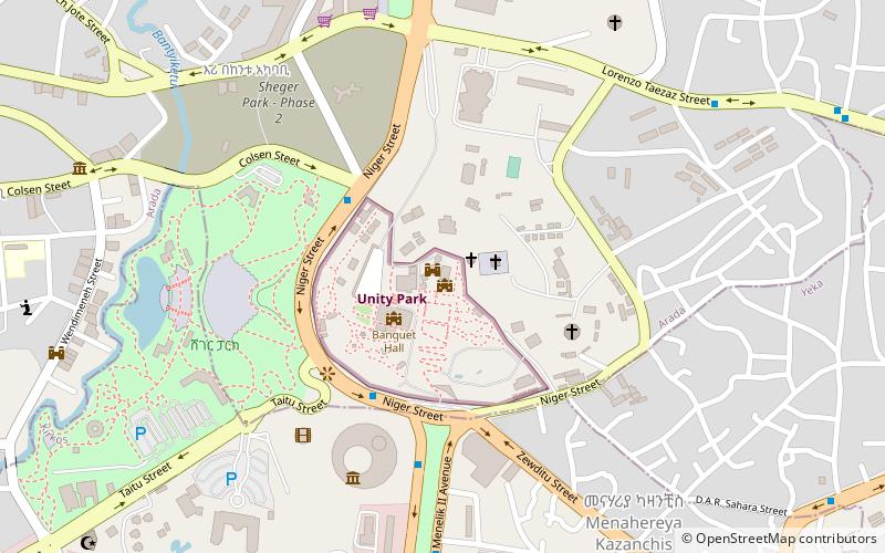 Menelik Palace location map