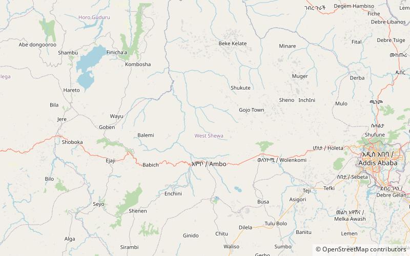 West Shewa Zone location map