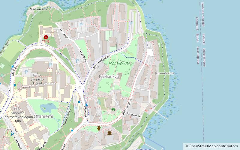Otaniemi Chapel location map