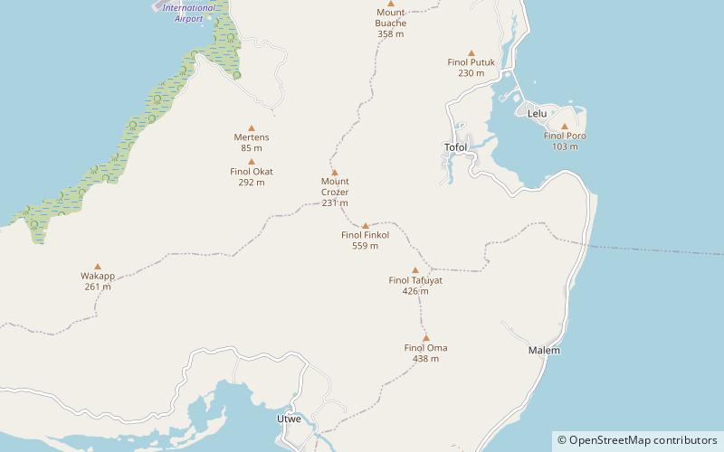 mount finkol kosrae location map