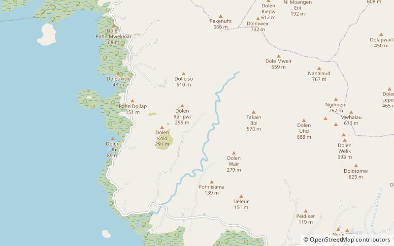 6 waterfalls hike traihead pohnpei location map