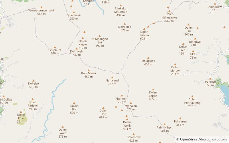 mount nanlaud pohnpei location map
