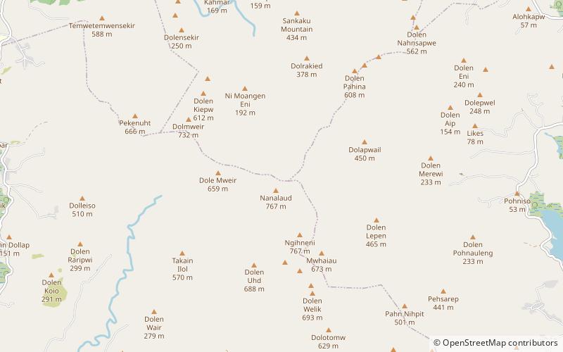 mount nanlaud wyspa pohnpei location map