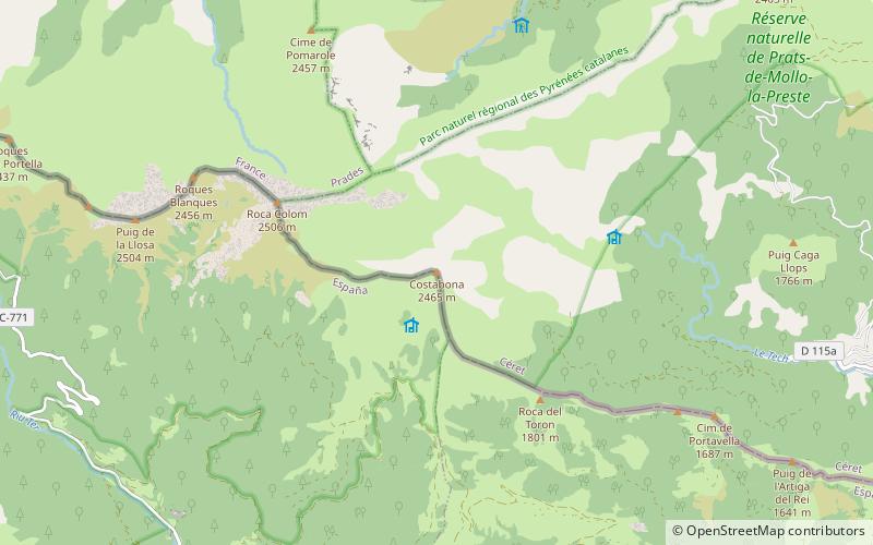 Pic de Costabonne location map