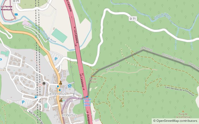 Perthus Tunnel location map