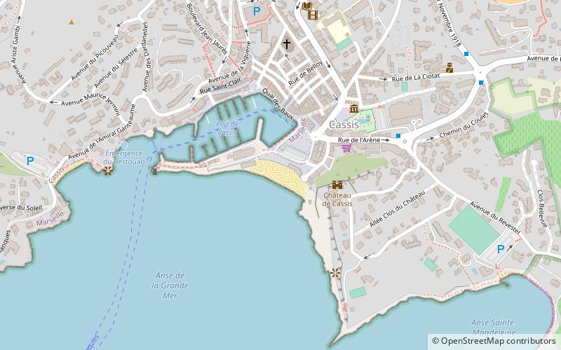 plage la grande mer cassis location map
