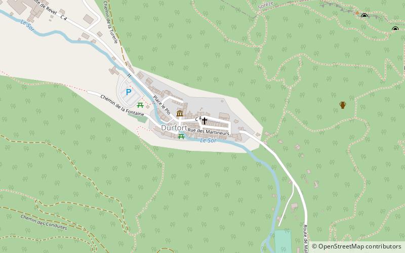 durfort soreze location map