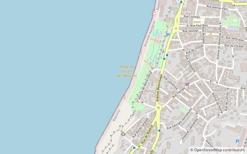 plage de la cote des basques biarritz location map