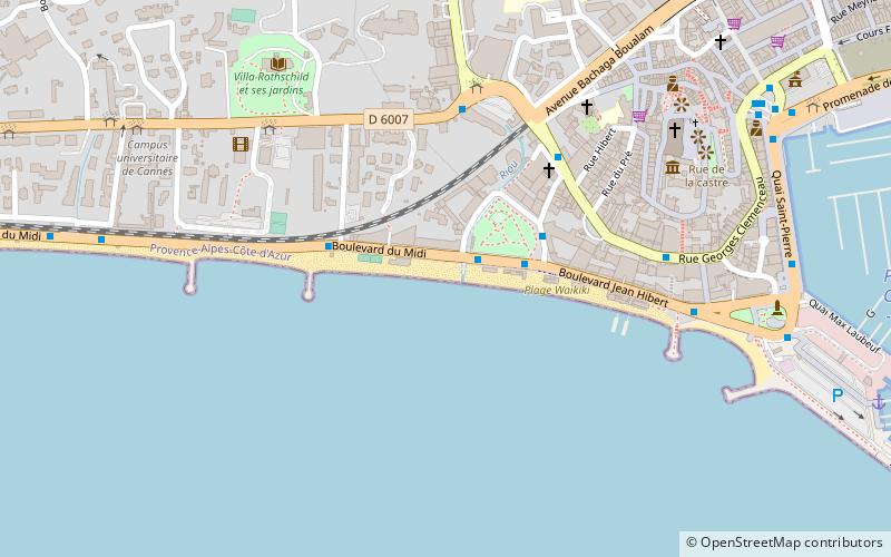 plage waikiki cannes location map