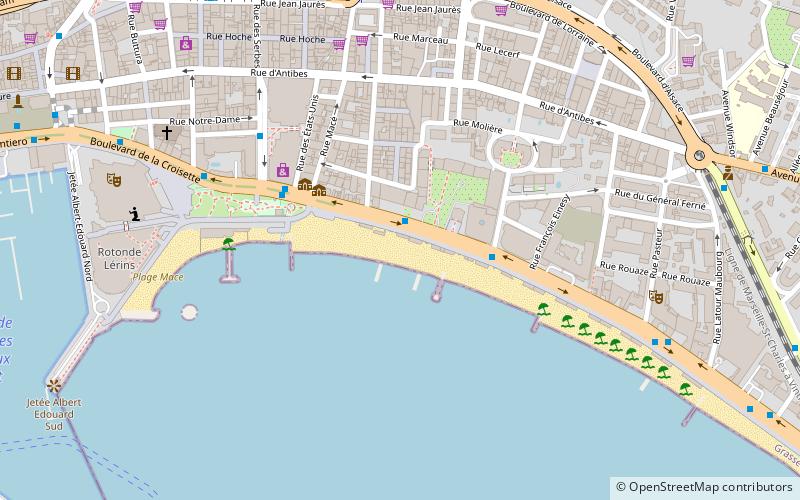 croisette beach cannes location map