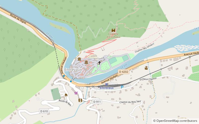 Entrevaux Cathedral location map