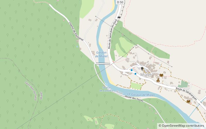 Pont des Camisards de Mialet location map