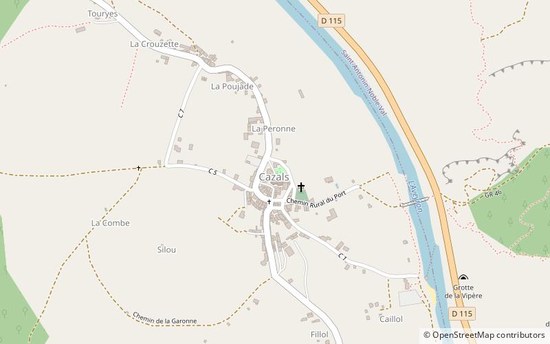 Cazals location map