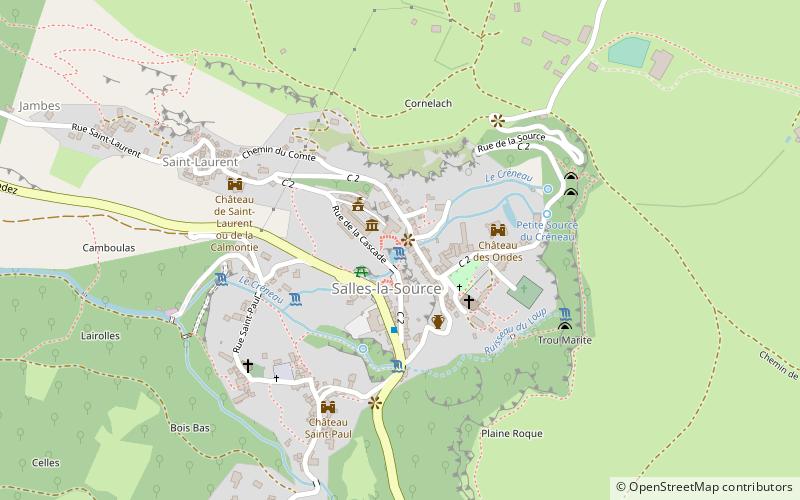 Cascade de Salles-la-Source location map