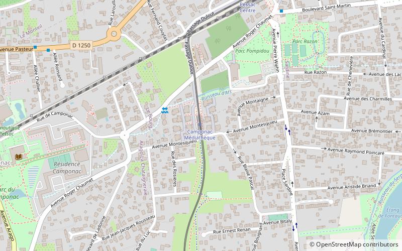 Camponac Médiathèque tram stop location map