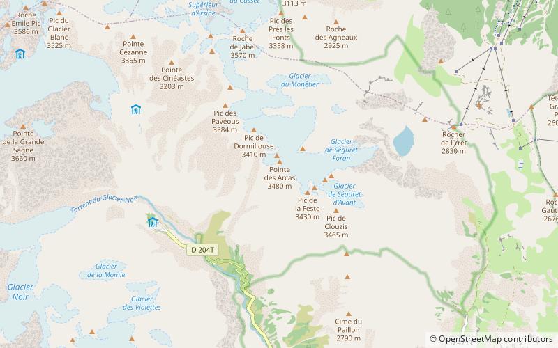 pointe des arcas park narodowy ecrins location map