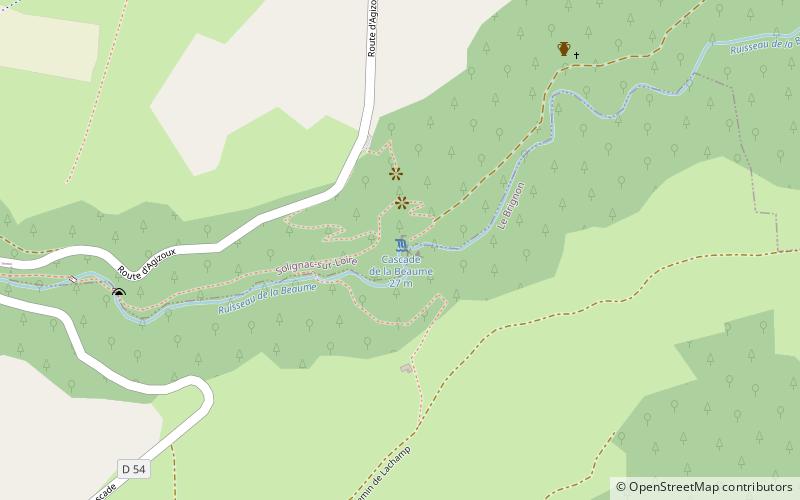 Cascade de la Beaume location map