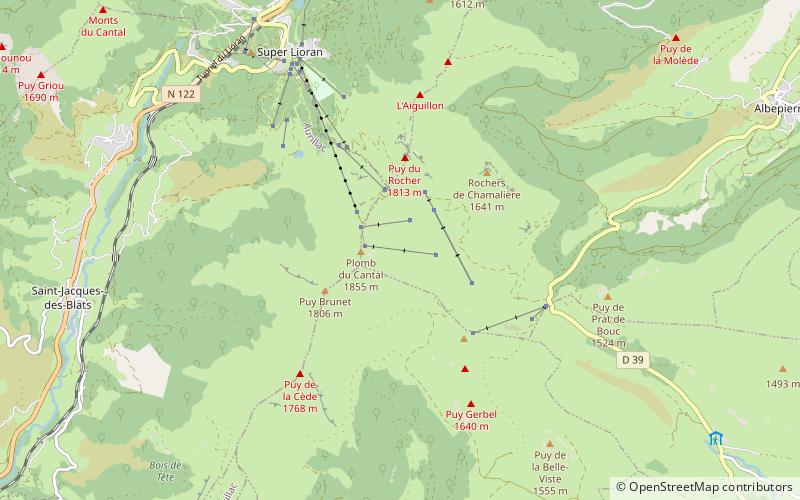 Plomb du Cantal location map
