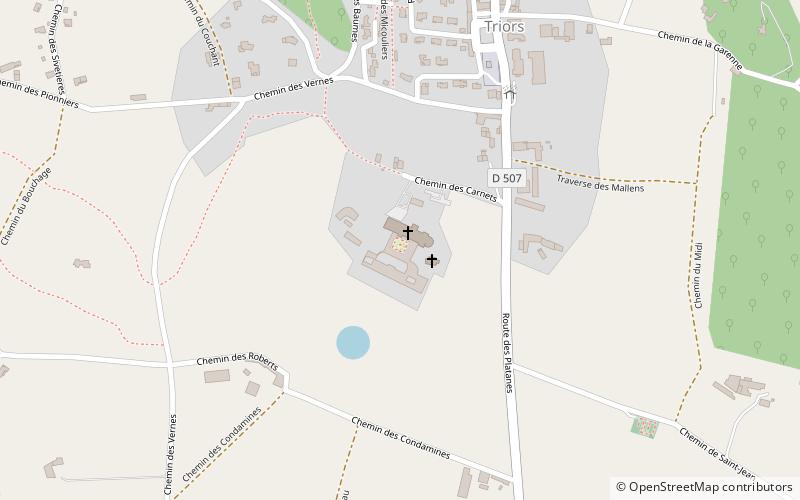 Triors Abbey location map