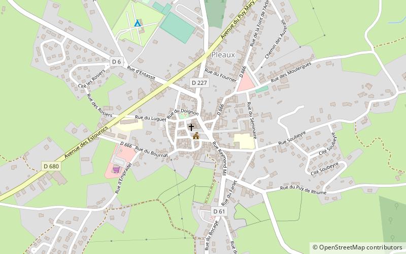 Pleaux location map