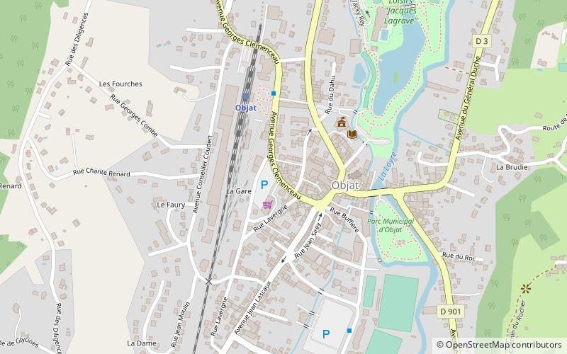 Objat location map