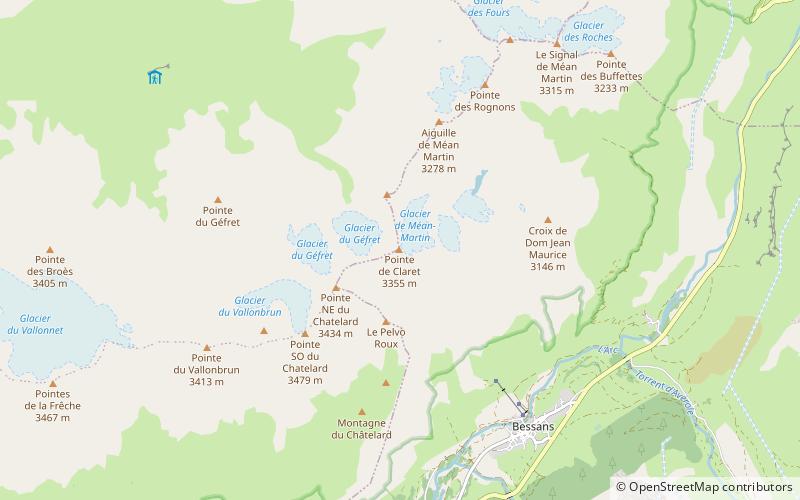 pointe de claret parque nacional de la vanoise location map