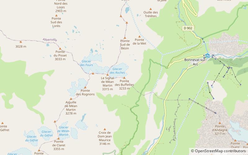 pointe des buffettes parc national de la vanoise location map