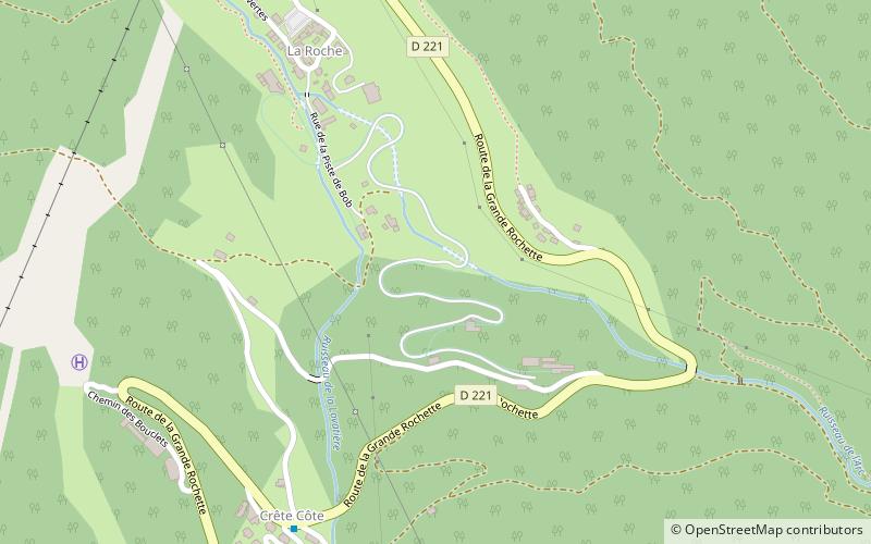 La Plagne bobsleigh location map