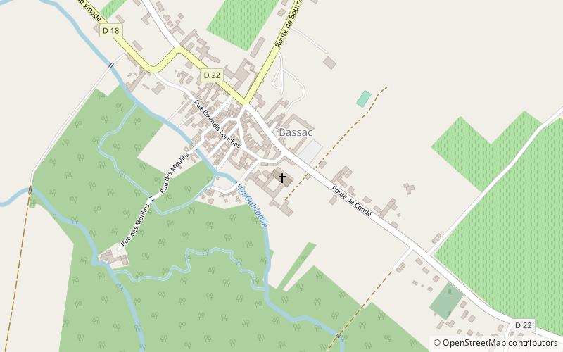 Bassac Abbey location map