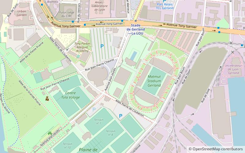 Lyon olympique universitaire rugby location map