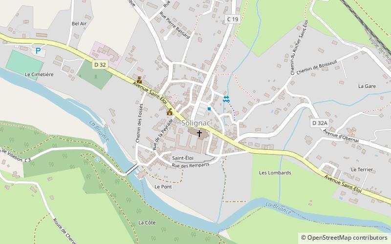 Solignac location map