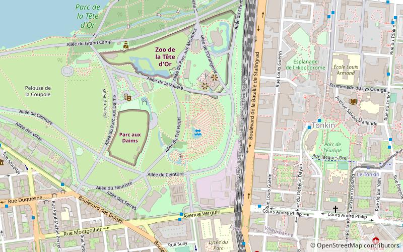 Jardin botanique de Lyon location map