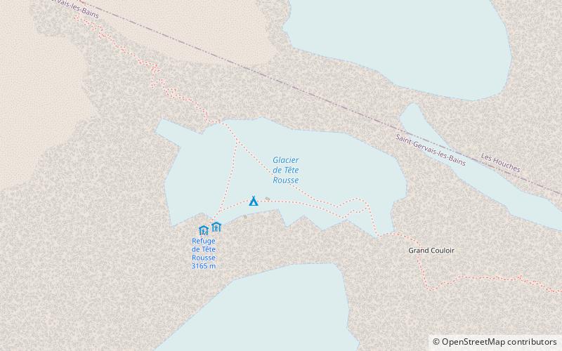 Tête Rousse Glacier location map