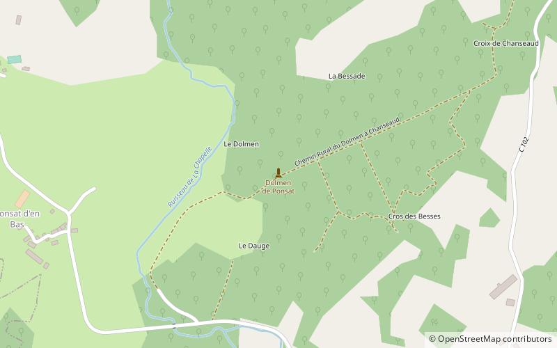 Dolmen von Ponsat location map