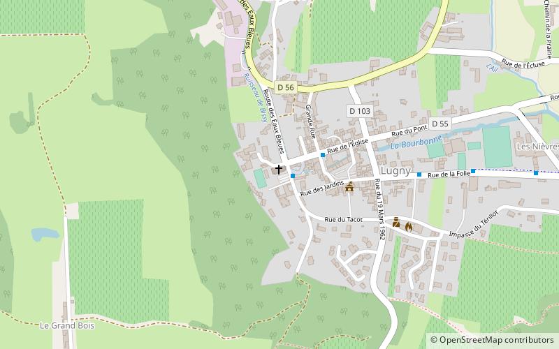 croix lugny location map