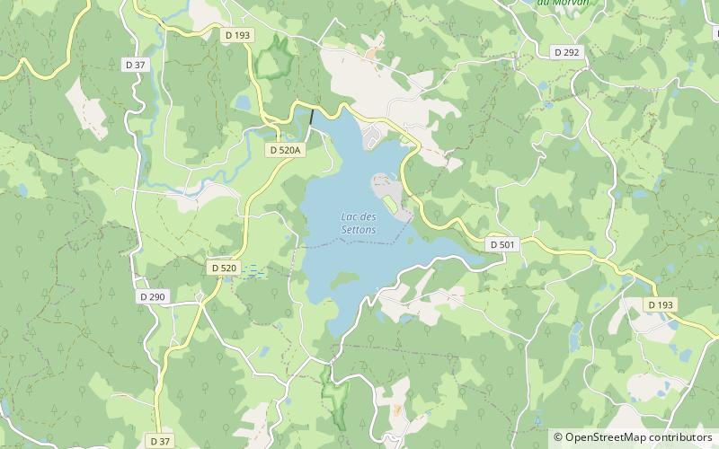 Lac des Settons location map