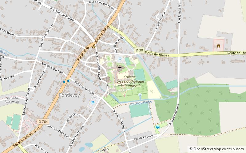 Pontlevoy Abbey location map